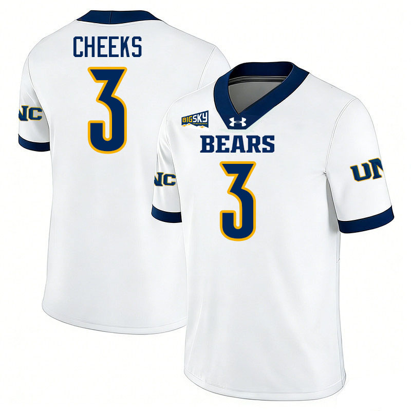 Northern Colorado Bears #3 Carver Cheeks College Football Jerseys,Uniforms Stitched-White